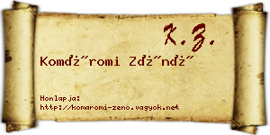 Komáromi Zénó névjegykártya